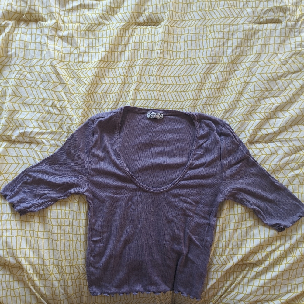 Free People short sleeve crop top tee, never worn
